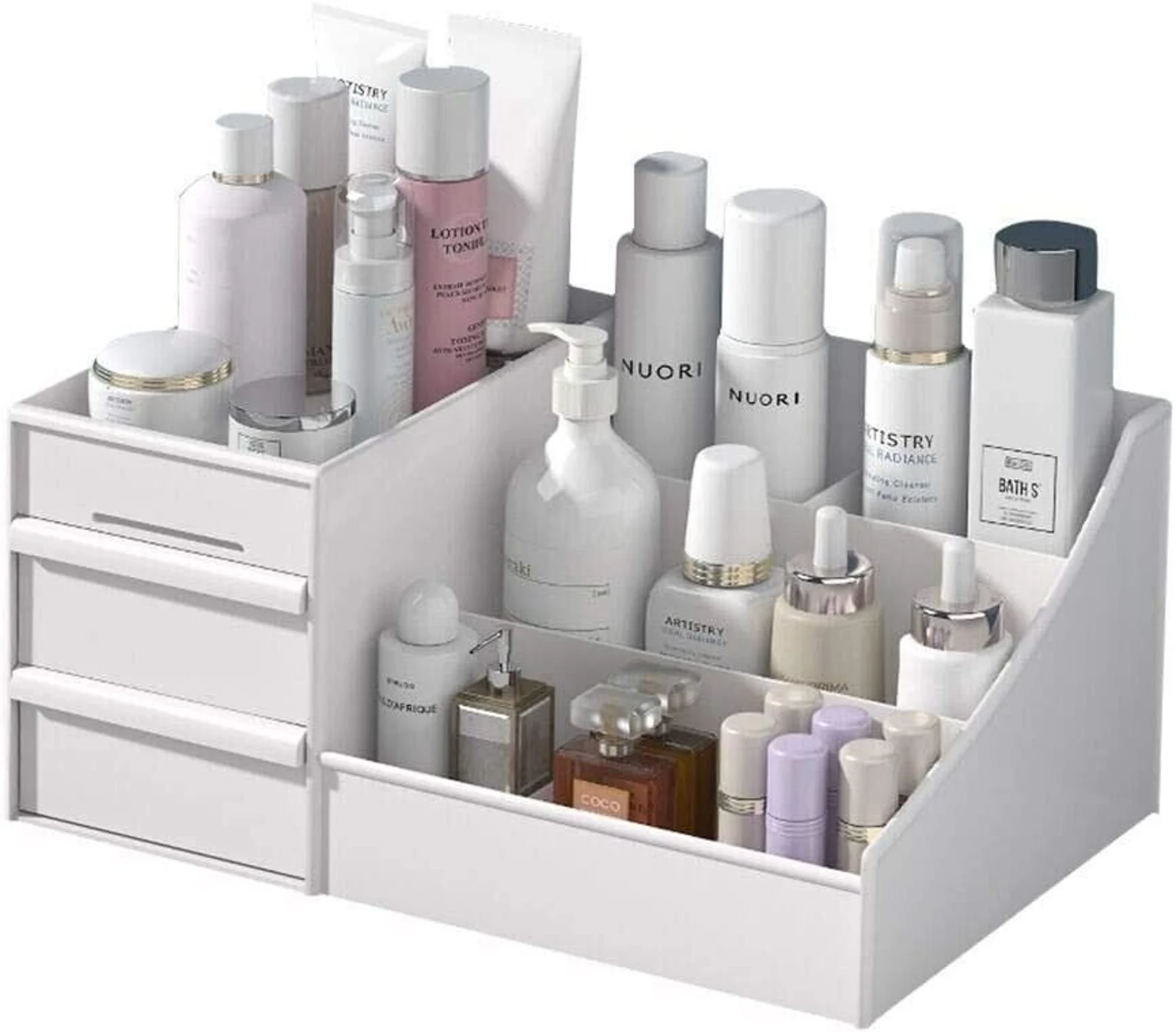 Chic White Skincare Shelf